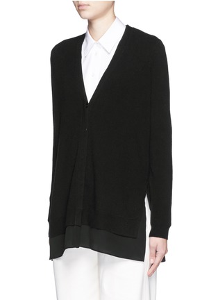 Front View - Click To Enlarge - VINCE - Crepe hem wool-cashmere cardigan