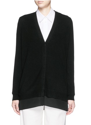 Main View - Click To Enlarge - VINCE - Crepe hem wool-cashmere cardigan