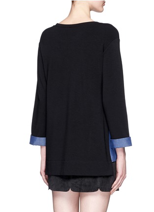 Back View - Click To Enlarge - VINCE - Twill insert jersey sweatshirt