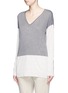 Front View - Click To Enlarge - VINCE - Easy fit colourblock Merino wool blend sweater