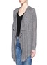 Front View - Click To Enlarge - VINCE - Mouline knit drape front cardigan