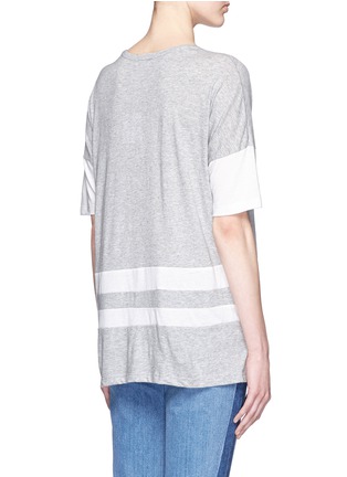 Back View - Click To Enlarge - VINCE - Contrast stripe cotton-modal T-shirt