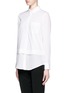 Front View - Click To Enlarge - VINCE - Silk panel cotton poplin shirt
