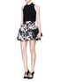 Figure View - Click To Enlarge - ALICE & OLIVIA - 'Fizer' floral print satin flare mini skirt