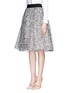 Front View - Click To Enlarge - ALICE & OLIVIA - 'Benita' melodic swirl print pouf skirt