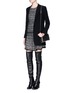 Figure View - Click To Enlarge - ALICE & OLIVIA - 'Enya' metallic tweed knit drop waist dress