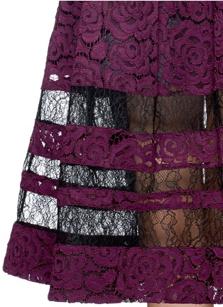 Detail View - Click To Enlarge - ALICE & OLIVIA - 'Odelia' colourblock floral lace dress
