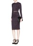 Figure View - Click To Enlarge - ALICE & OLIVIA - 'Narin' mesh stripe floral jacquard dress