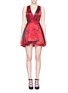 Main View - Click To Enlarge - ALICE & OLIVIA - 'Tanner' rose print satin dress