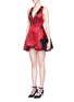 Figure View - Click To Enlarge - ALICE & OLIVIA - 'Tanner' rose print satin dress