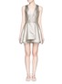 Main View - Click To Enlarge - ALICE & OLIVIA - 'Tanner' V-neck asymmetric flare dress
