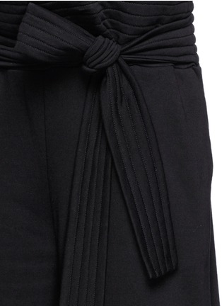 Detail View - Click To Enlarge - MSGM - Obi waistband wide leg cotton shorts