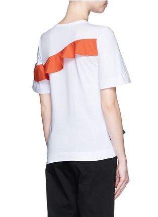 Back View - Click To Enlarge - MSGM - Asymmetric ruffle cotton T-shirt