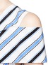 Detail View - Click To Enlarge - MSGM - Asymmetric sash stripe silk one-shoulder top