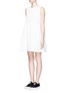 Front View - Click To Enlarge - MSGM - Cotton jacquard babydoll dress