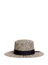Main View - Click To Enlarge - SENSI STUDIO - Heart embroidered band straw boater hat