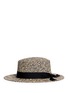 Figure View - Click To Enlarge - SENSI STUDIO - Heart embroidered band straw boater hat