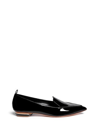 Main View - Click To Enlarge - NICHOLAS KIRKWOOD - 'Beya' metal heel patent leather loafers