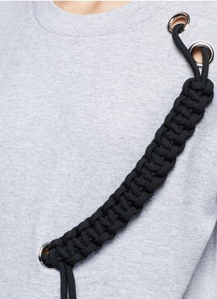 Detail View - Click To Enlarge - CYNTHIA & XIAO - Braided paracord cotton blend sweatshirt