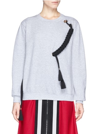 Main View - Click To Enlarge - CYNTHIA & XIAO - Braided paracord cotton blend sweatshirt