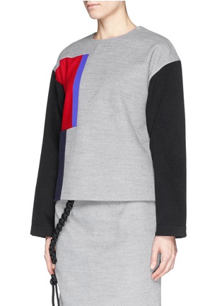 Front View - Click To Enlarge - CYNTHIA & XIAO - Patchwork long sleeve top