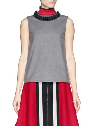 Main View - Click To Enlarge - CYNTHIA & XIAO - Braided paracord collar sleeveless top