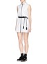 Figure View - Click To Enlarge - CYNTHIA & XIAO - Braided paracord belt sleeveless shirtdress