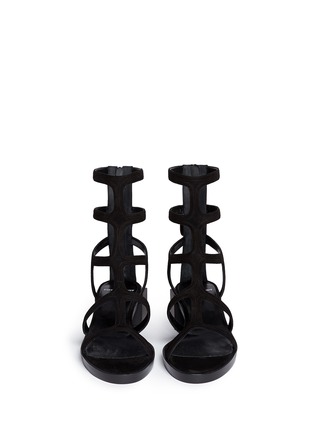 Figure View - Click To Enlarge - PIERRE HARDY - Block heel suede gladiator sandals