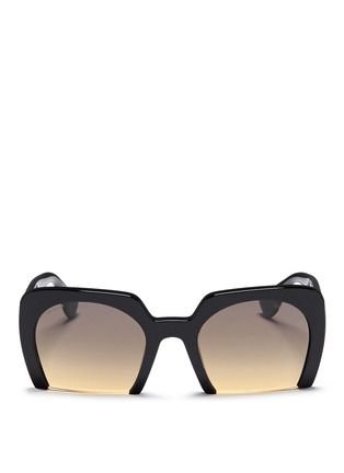 Main View - Click To Enlarge - MIU MIU - 'Rasoir' Half rim acetate sunglasses
