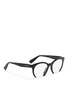 Figure View - Click To Enlarge - MIU MIU - 'Rasoir' half rim acetate optical glasses