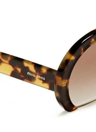 Detail View - Click To Enlarge - MIU MIU - 'Rasoir' half rim tortoiseshell acetate sunglasses