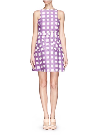 Main View - Click To Enlarge - CHICTOPIA - Grid check pinafore dress