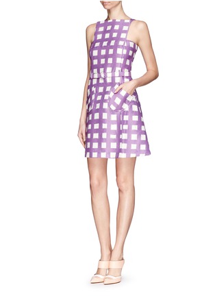 Figure View - Click To Enlarge - CHICTOPIA - Grid check pinafore dress