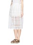 Front View - Click To Enlarge - HELEN LEE - Geometric lace maxi skirt