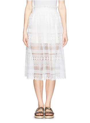 Main View - Click To Enlarge - HELEN LEE - Geometric lace maxi skirt