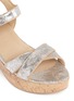 Detail View - Click To Enlarge - STUART WEITZMAN - 'Playdate' cracked foil leather platform wedge sandals