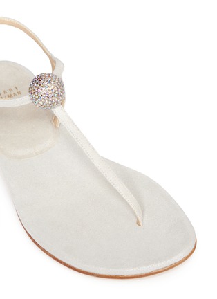 Detail View - Click To Enlarge - STUART WEITZMAN - 'Fireball' rhinestone dome shimmer suede sandals