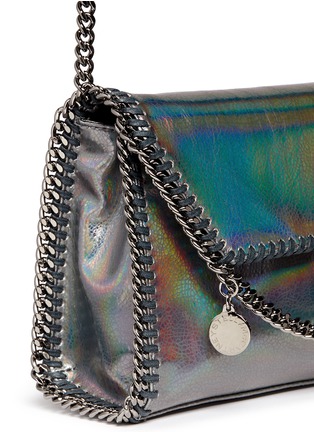 Detail View - Click To Enlarge - STELLA MCCARTNEY - 'Falabella' mini holographic cracklé chain bag