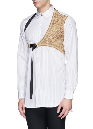 Front View - Click To Enlarge - DRIES VAN NOTEN - 'Cooper' embroidery harness cotton shirt