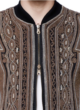 Detail View - Click To Enlarge - DRIES VAN NOTEN - 'Vinny' rope embroidery cotton bomber jacket