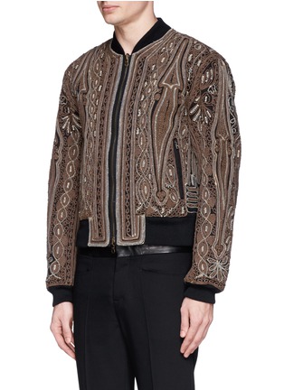 Front View - Click To Enlarge - DRIES VAN NOTEN - 'Vinny' rope embroidery cotton bomber jacket