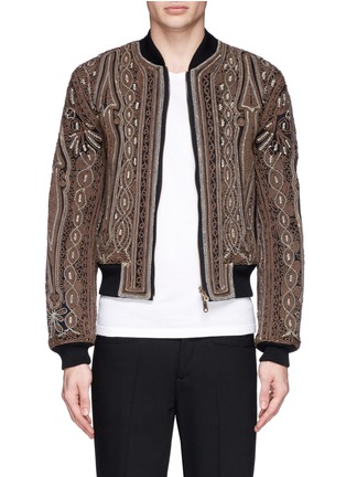 Main View - Click To Enlarge - DRIES VAN NOTEN - 'Vinny' rope embroidery cotton bomber jacket