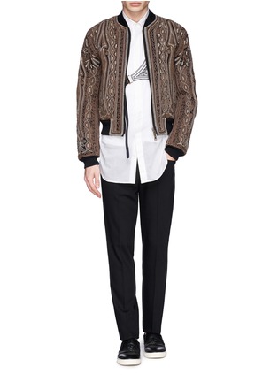 Figure View - Click To Enlarge - DRIES VAN NOTEN - 'Vinny' rope embroidery cotton bomber jacket