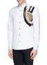 Front View - Click To Enlarge - DRIES VAN NOTEN - 'Curley' embroidery paint streak stripe shirt