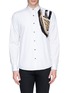 Main View - Click To Enlarge - DRIES VAN NOTEN - 'Curley' embroidery paint streak stripe shirt