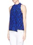 Front View - Click To Enlarge - ELIZABETH AND JAMES - 'Britton' mesh print silk top