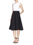 Figure View - Click To Enlarge - ALICE & OLIVIA - Box pleat cotton midi dress