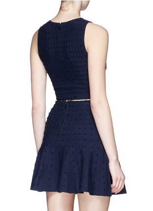 Back View - Click To Enlarge - ALICE & OLIVIA - 'Bess' textured dot cropped tank top