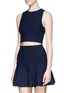 Front View - Click To Enlarge - ALICE & OLIVIA - 'Bess' textured dot cropped tank top