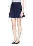 Front View - Click To Enlarge - ALICE & OLIVIA - 'Kyle' textured dot flute skirt